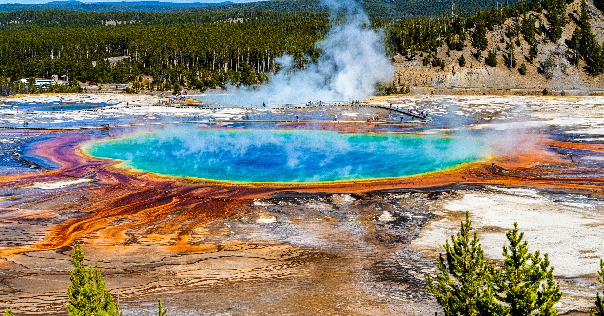 <p> Yellowstone is one of the most famous national parks in the U.S. — millions of people trek out to Montana to bask in the natural wonders each year. </p> <p> Among the park’s 2.2 million acres, visitors can check out geysers, incredible wildlife (like bison, bears, and elks), take a hike on horseback, and much more.  </p>