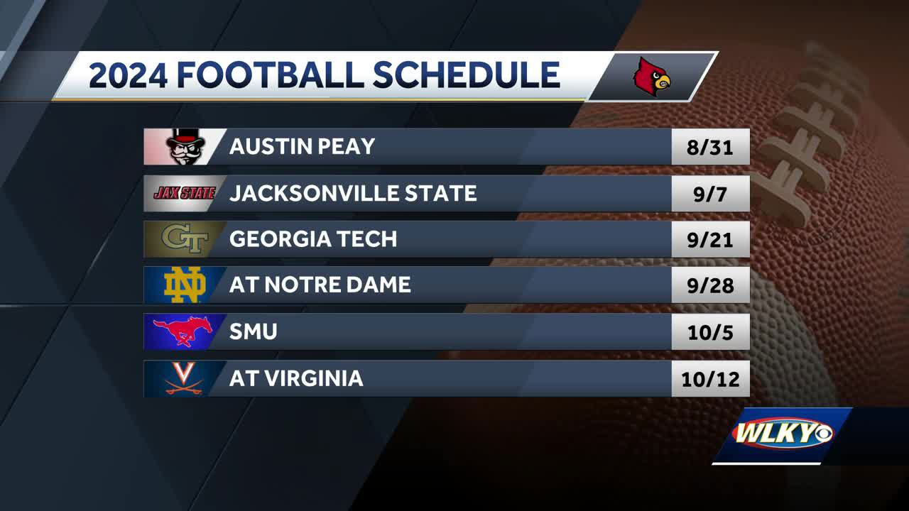 UofL football releases 2024 schedule, featuring road games at Notre