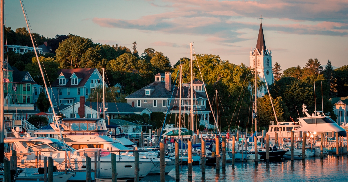 <p> Mackinac Island has a little bit of everything — quaint bed and breakfasts, grand hotels, incredible dining options, world-famous fudge, and plenty of natural beauty.  </p> <p> They also boast car-free streets where visitors can stroll or take a ride in a horse-drawn carriage.  </p>
