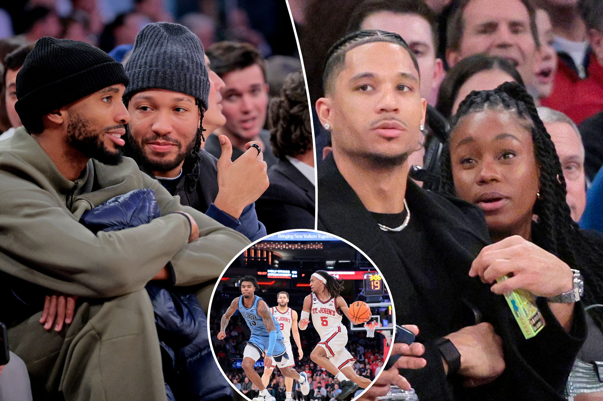 Jalen Brunson, Josh Hart, Mikal Bridges Sit Courtside To Watch Alma ...