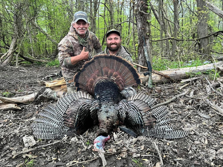 Ian Nance with guide Steve Zinn and an Ohio gobbler. Out-of-state trips provide a great opportunity to hunt new places and meet fellow sportsmen.