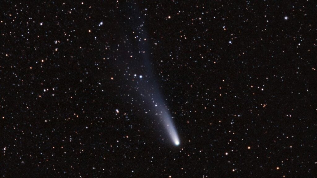 <p>Halley’s Comet, one of the darkest or least reflective objects in the solar system, was first observed and studied via international fleet spacecraft in 1986. Japan’s Suisei and Sakigake spacecraft, the Soviet Union’s Vega 1 and Vega 2, the international ISEE-3 (ICE), and the European Space Agency’s Giotto enabled the team of scientists to view the Comet’s surface and structure.</p>