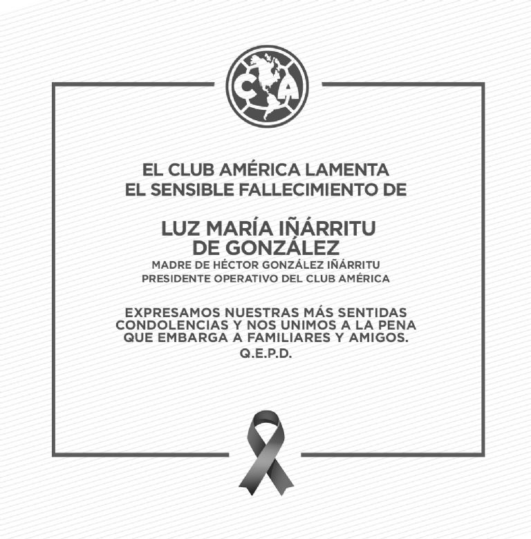 club américa de luto y muestra solidaridad con héctor gonzález iñárritu