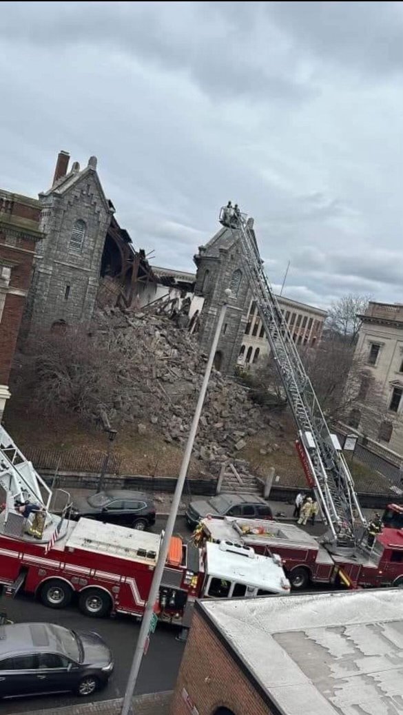 Streets Closed As Crews Respond To Roof Collapse At New London Church   BB1hgqhD.img