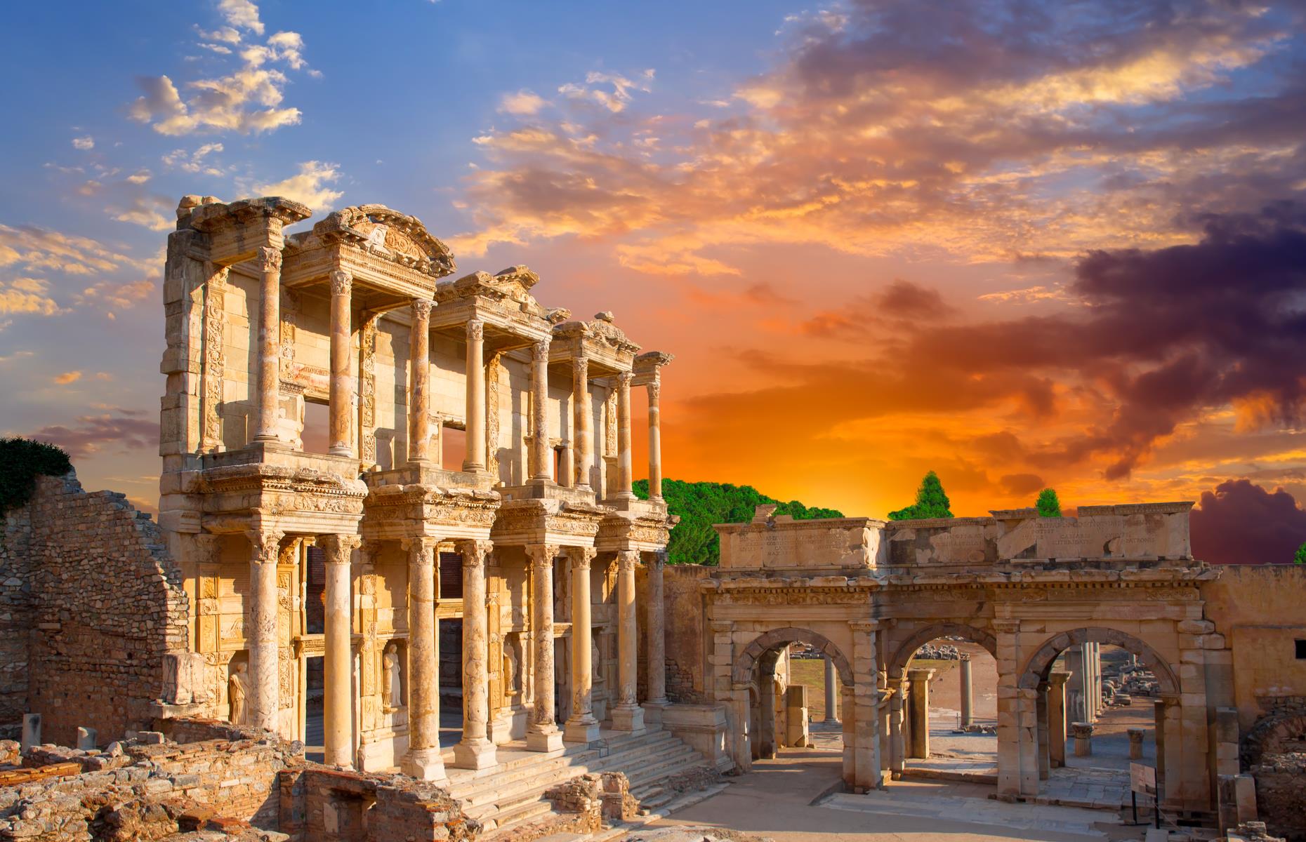 <p>Ephesus was once one of the wealthiest and most important cities in the Greco-Roman world. Set near the modern town of Selcuk in western Turkey, the ruins of this absorbing site include an elaborate library (pictured), theater and Curetes Street, which is lined with triumphal arches and crumbling statues. The city was famed in the ancient world for its enormous Temple of Artemis, which was one of the seven wonders of the world. Now only the foundations remain. </p>  <p><span><strong>Liked this? Click on the Follow button above for more great stories from loveEXPLORING</strong></span></p>  <p><a href="http://www.loveexploring.com/galleries/78647/the-50-wonders-of-the-world-and-how-to-explore-them?page=1"><strong>Now discover 60 of the world's must-see wonders and how to explore them</strong></a></p>