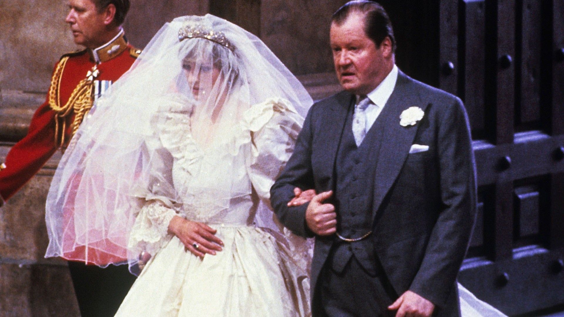 <p>                     We can all forgive a royal bride for feeling more than a little nervous before her wedding, so it comes as no surprise that Diana experienced an unfortunate moment on the morning of her July 1981 wedding to Prince Charles.                   </p>                                      <p>                     It’s reported that when Diana went to spritz on some perfume at Clarence House, before her wedding, she accidentally ended up spilling some on her dress, causing a visible stain on the gown. In Rosalind Coward’s book <em>Diana: The Portrait</em>, the late Princess’ make-up artist Barbara Daly explained that Diana had chosen the floral Quelques Fleurs perfume for her big day, which eventually spilt on her dress.                   </p>                                      <p>                     Fortunately, she came up with a deft solution to the problem and simply placed her hand over the stain as she walked up the aisle, making it look as if she was just holding her dress.                   </p>
