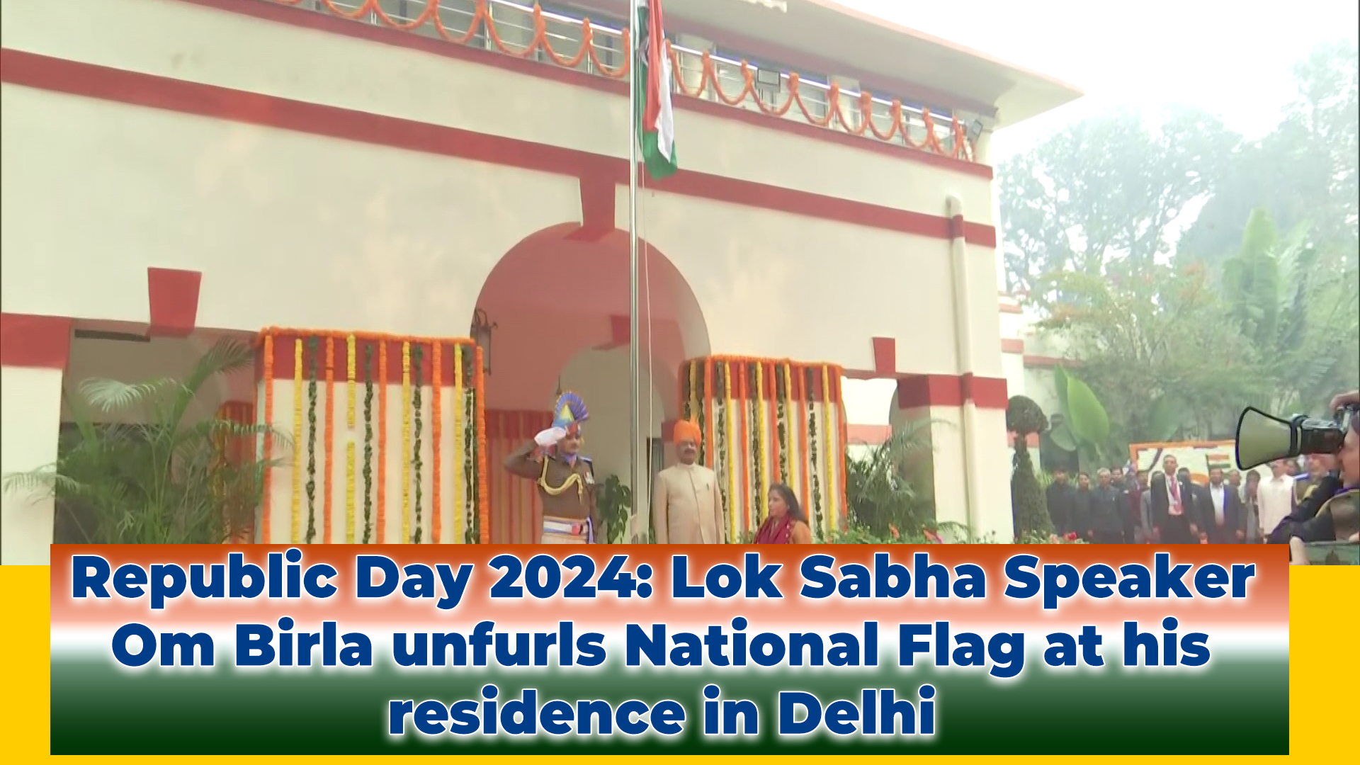 Republic Day 2024 Lok Sabha Speaker Om Birla unfurls National Flag at