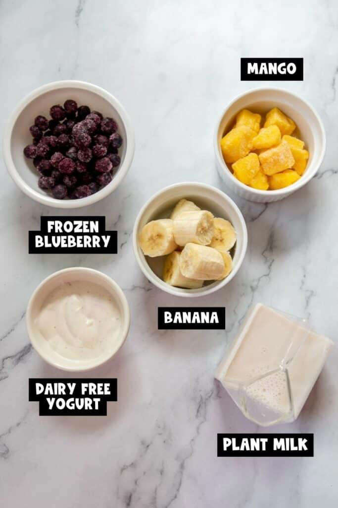 Mango Blueberry Banana Smoothie