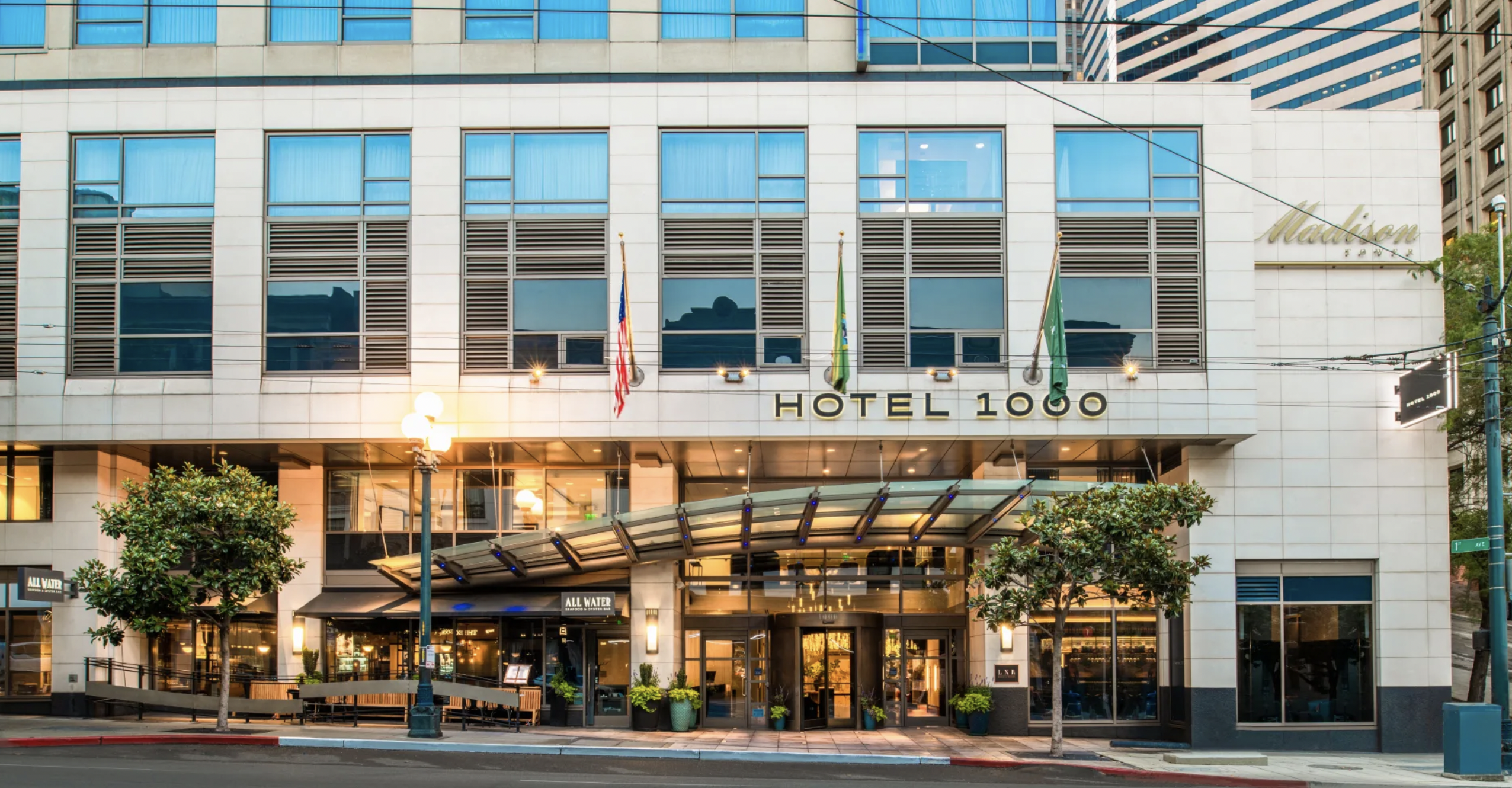<p><b>Average price per night:</b> $223</p><p>When Loews Hotel 1000 Seattle opened in 2006, it led the way in hotel technology by introducing a high-speed network for smart systems throughout the property, and it consistently maintained this tech-savvy approach. <a href="https://www.loewshotels.com/press/press-releases/loews-hotel-1000-seattle-completes-multi-million-dollar-renovation">Located in the tech-savvy</a>, rainy heart of downtown, Loews Hotel 1000 Seatle features a virtual reality golf club, that allows guests to play on over 50 top golf courses without leaving the hotel. Rooms are equipped with media hubs and a VoIP phone system for free international calls. Innovative heat-detection sensors in the rooms help manage climate control and notify housekeeping of occupancy, eliminating the need for "Do Not Disturb" signs.</p>