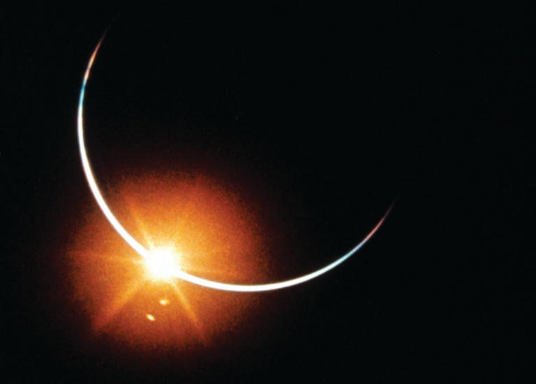 A solar eclipse, as photographed from aboard Apollo 12 on Nov. 14, 1969.