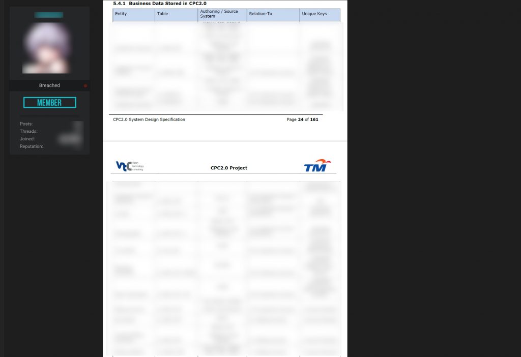 tm’s entire customer database allegedly put up for sale