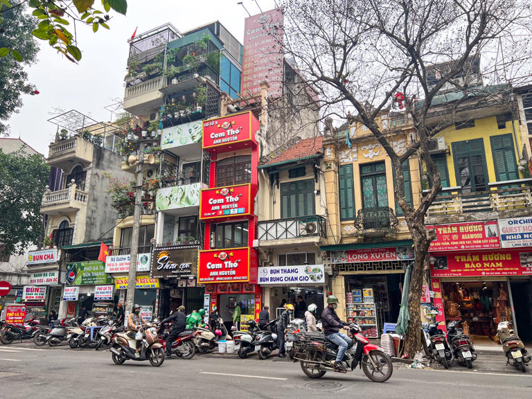 The densely-packed Old Quarter of Hanoi