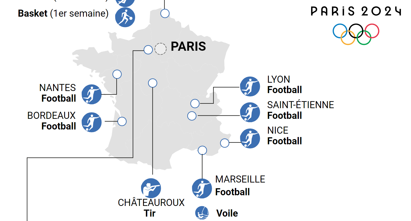 paris 2024 : la carte des sites des jeux olympiques