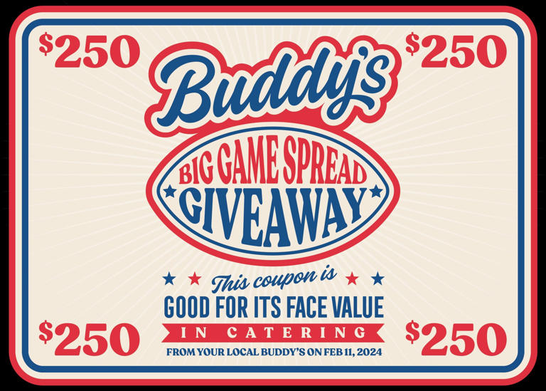 Buddy's Pizza ready to celebrate Super Bowl with 250 catering giveaway