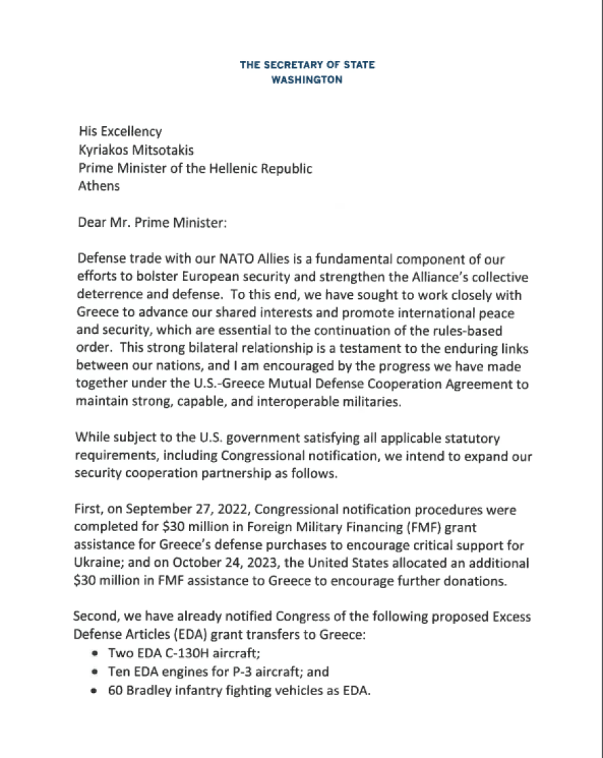 αυτή είναι η επιστολή μπλίνκεν στον μητσοτάκη για τα f-35: αναλυτικά τι περιλαμβάνει το πακέτο μαμούθ δωρεάν βοήθειας