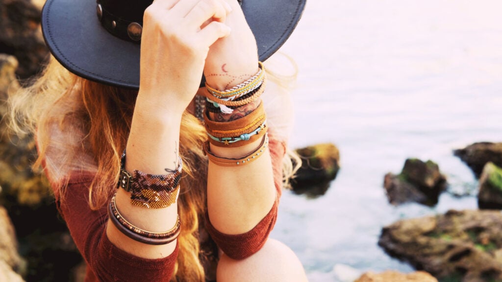 <p>Boho chic bracelets are trending! Shoppers love their earthy tones and eclectic mix of beads and charms. They are usually made with beads, leather, and precious metals.</p>