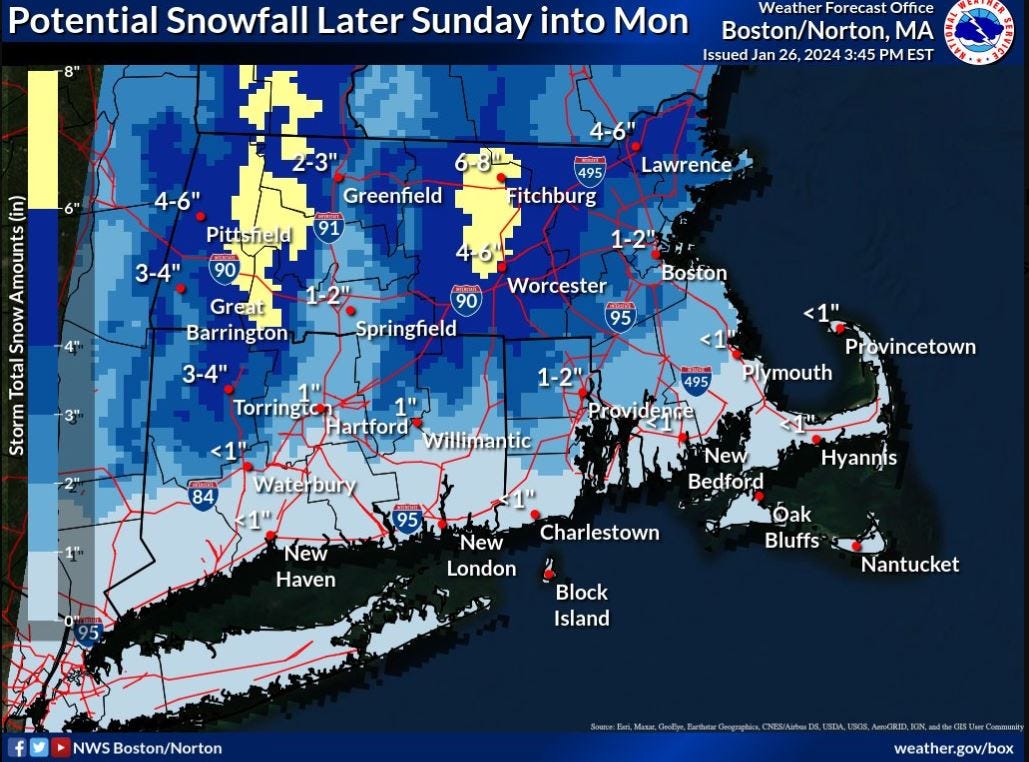 Winter Storm Watch In Effect For Central Mass.: How Much Snow Will We Get?