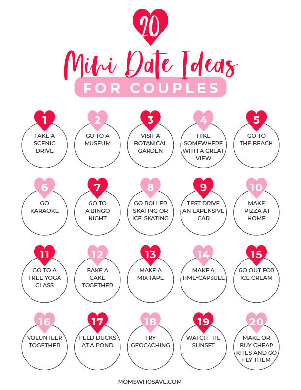 30 Mini Date Night Ideas for Couples + a Free Printable