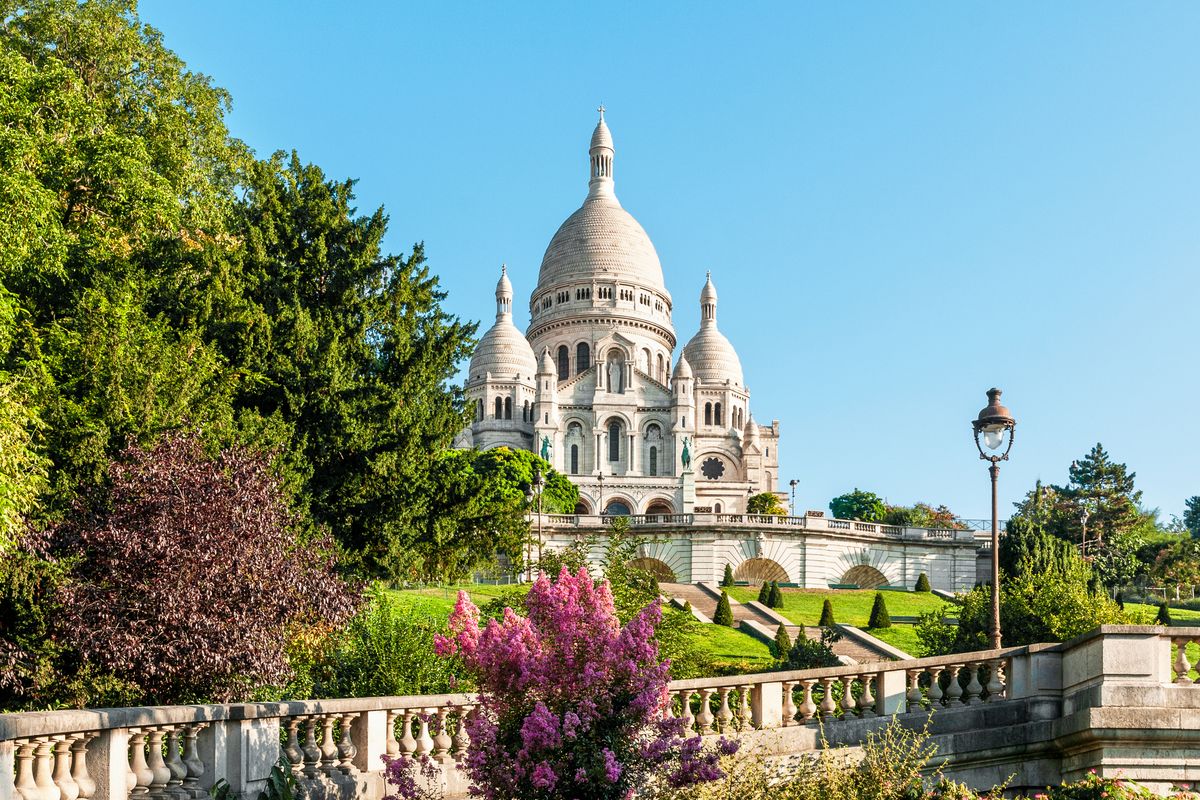 <p>With a name that translates directly as "sacred heart," this 19th-century church is an architectural icon in Paris. Located at the top of the hill above Montmartre and made of pristine white travertine, the panoramic views are well worth the hike (or inexpensive funicular ride). Entry to the church is free; you can visit the crypt and go up in the dome for a small fee.</p>
