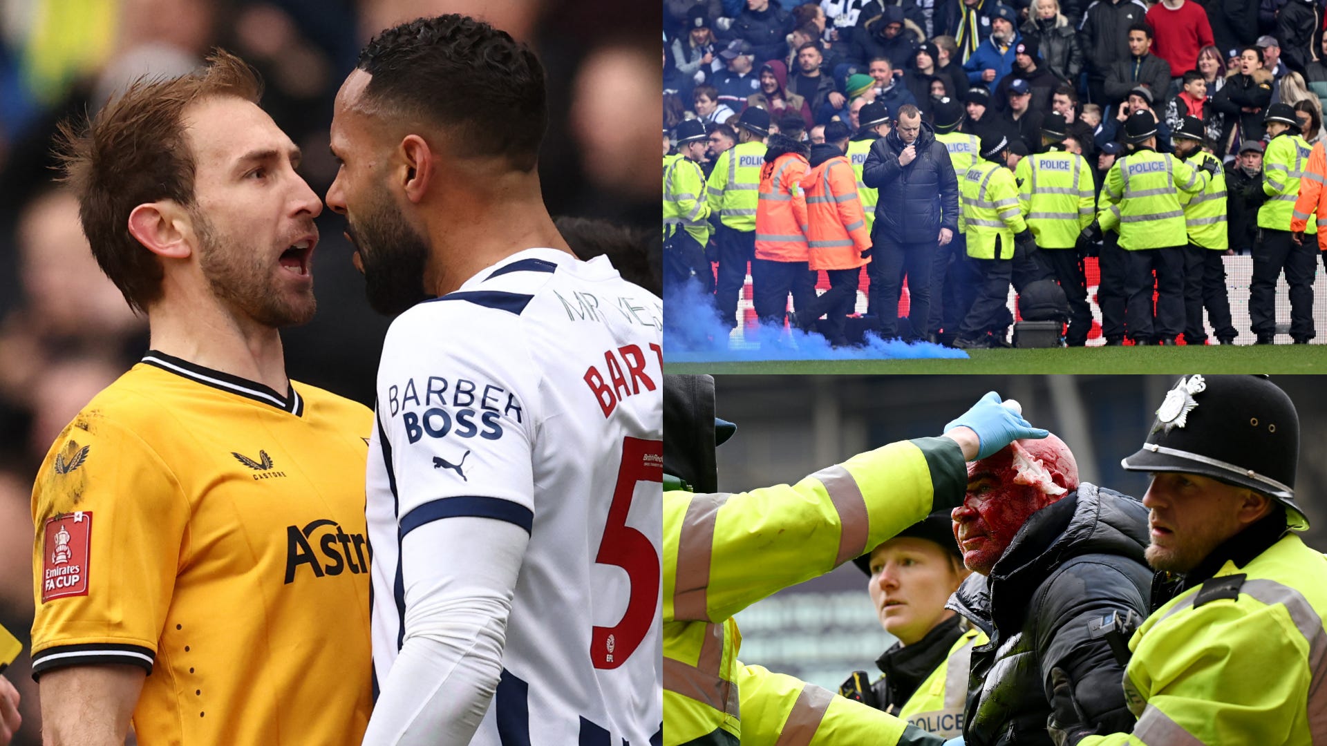 WATCH: West Brom Vs Wolves Suspended After FA Cup Derby Chaos In The ...