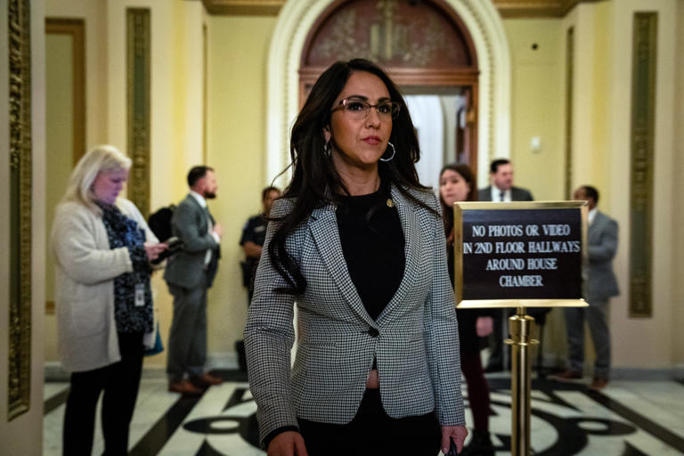 Rep. Lauren Boebert (R-CO) walks out from the House Chamber at the U.S. Capitol on January 18, 2024 in Washington, DC.