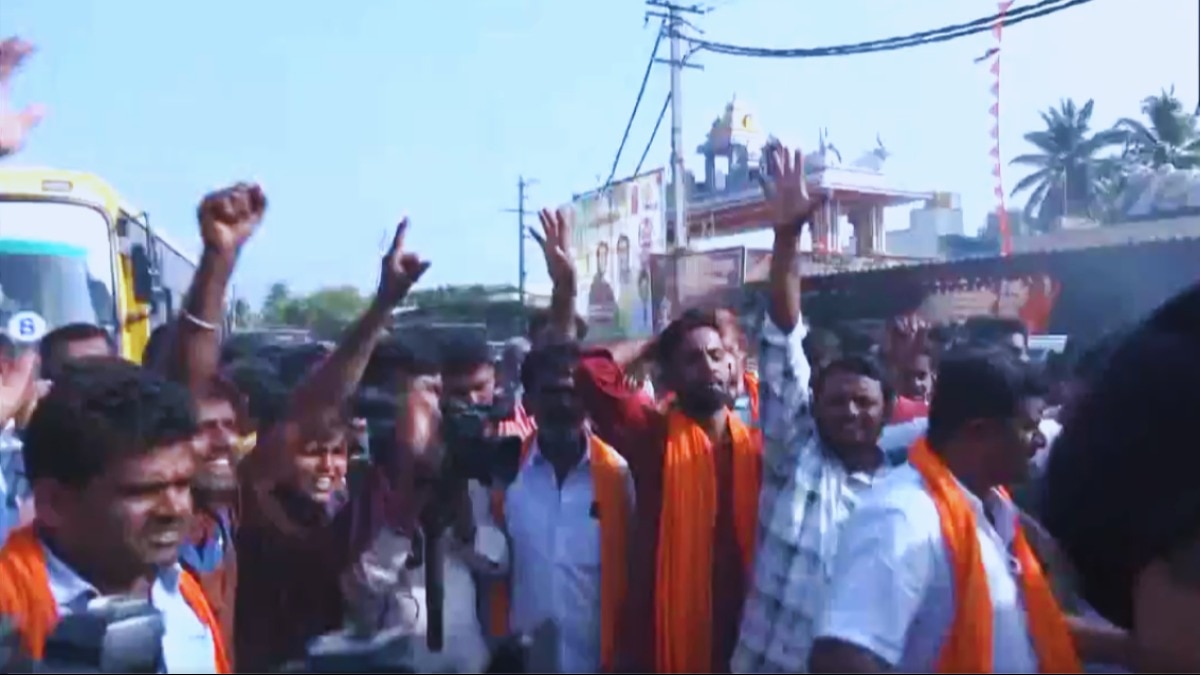 Protests In Karnataka's Mandya After Hanuman Flag Taken Down, Security ...