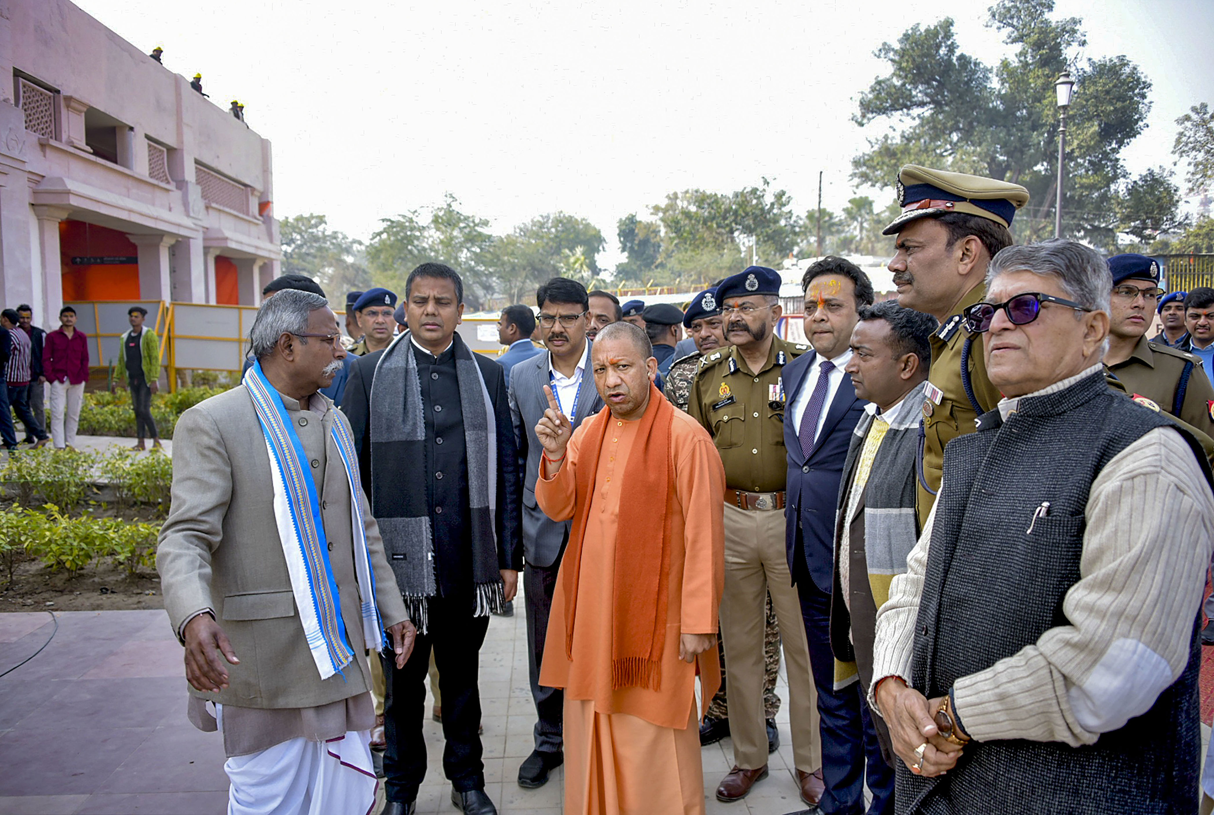 Adityanath Inspects Arrangements For Devotees At Ayodhya's Ram Temple