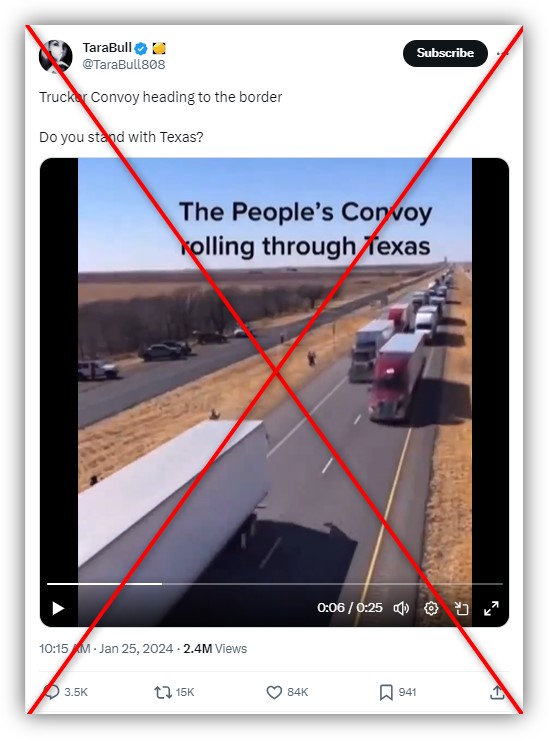 Old Trucker Convoy Video Misrepresented Amid Texas Border Dispute   BB1hrH3h.img