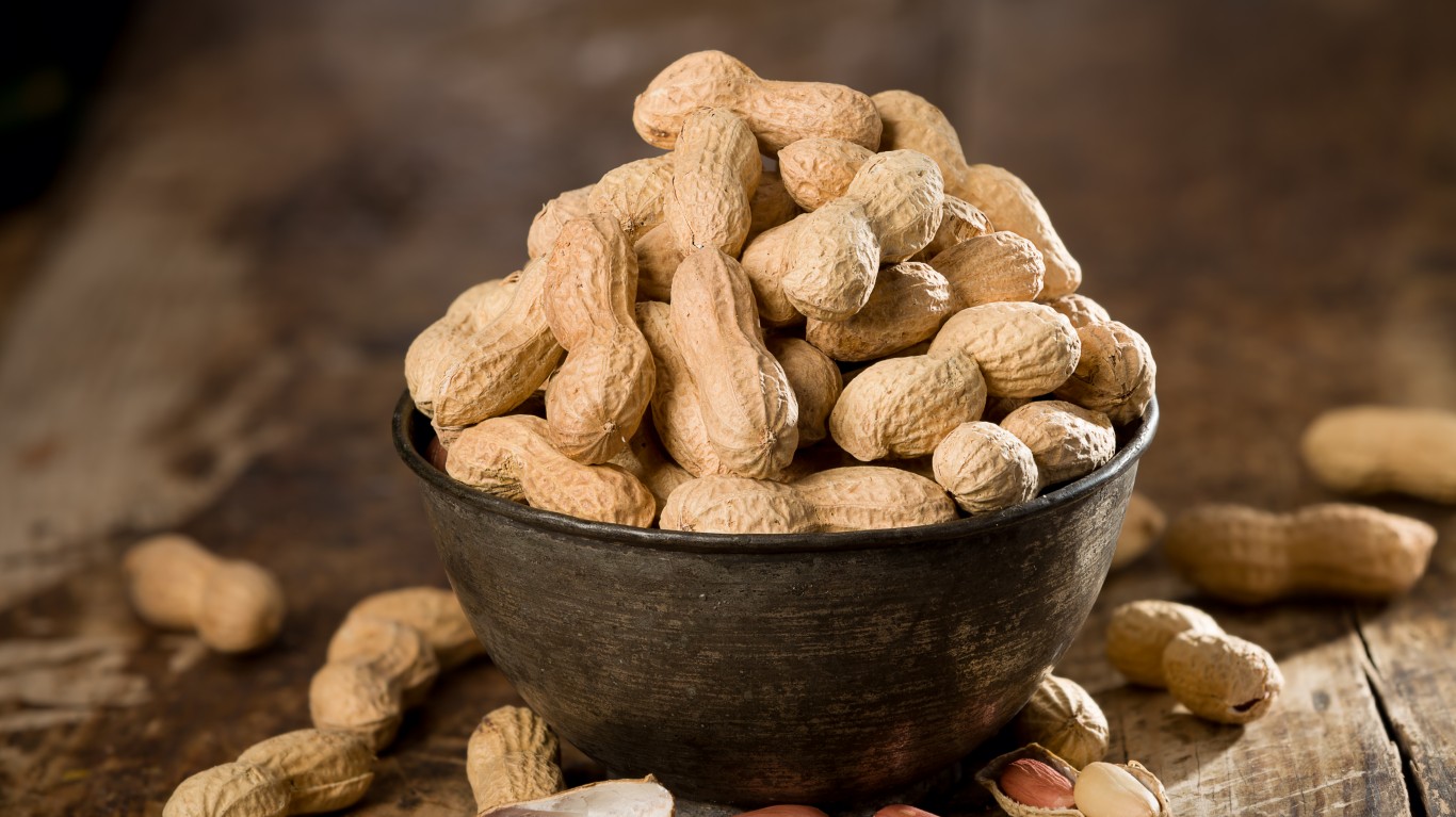 <ul> <li>Peanut production is concentrated in Georgia mainly because of its climate</li> </ul> <p>Whether you prefer them dry roasted or boiled, there are plenty of peanuts in Georgia. This state is the number one producer of peanuts and even outside of Georgia, they’re grown mostly in the South. This is because the warm climate is ideal for growing peanuts. Georgia and many other Southern states don’t experience the bitter winters that are common up north. (<a href="https://247tempo.com/strangest-food-every-state/?utm_source=msn&utm_medium=referral&utm_campaign=msn&utm_content=strangest-food-every-state&wsrlui=47244113" rel="noopener">Read about the strangest food in every state to find out how some people eat peanuts in Georgia.</a>)</p>