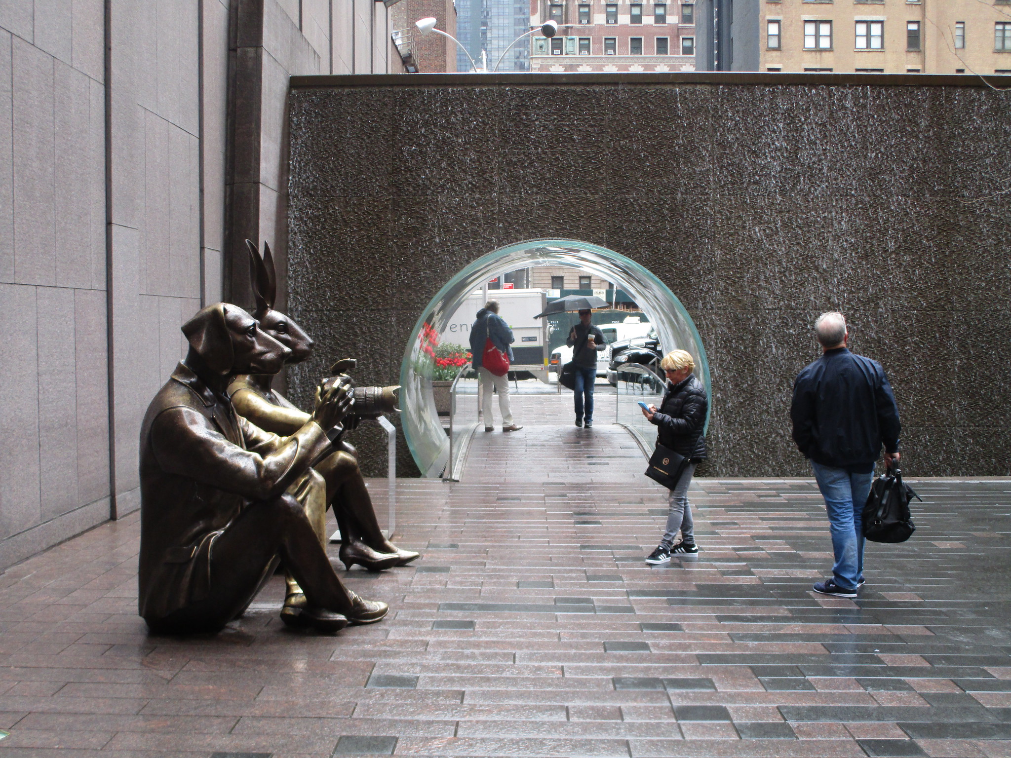 <p>New York’s Glass Waterfall is nestled onto one side of the McGraw-Hill building in New York—not far from Times Square.</p><p>Stand inside the glass tunnel and watch the waterfall flow over you—while staying dry.</p><p><strong>Features:</strong> Tourist photo-op</p><p>Brecht Bug, Flickr</p>
