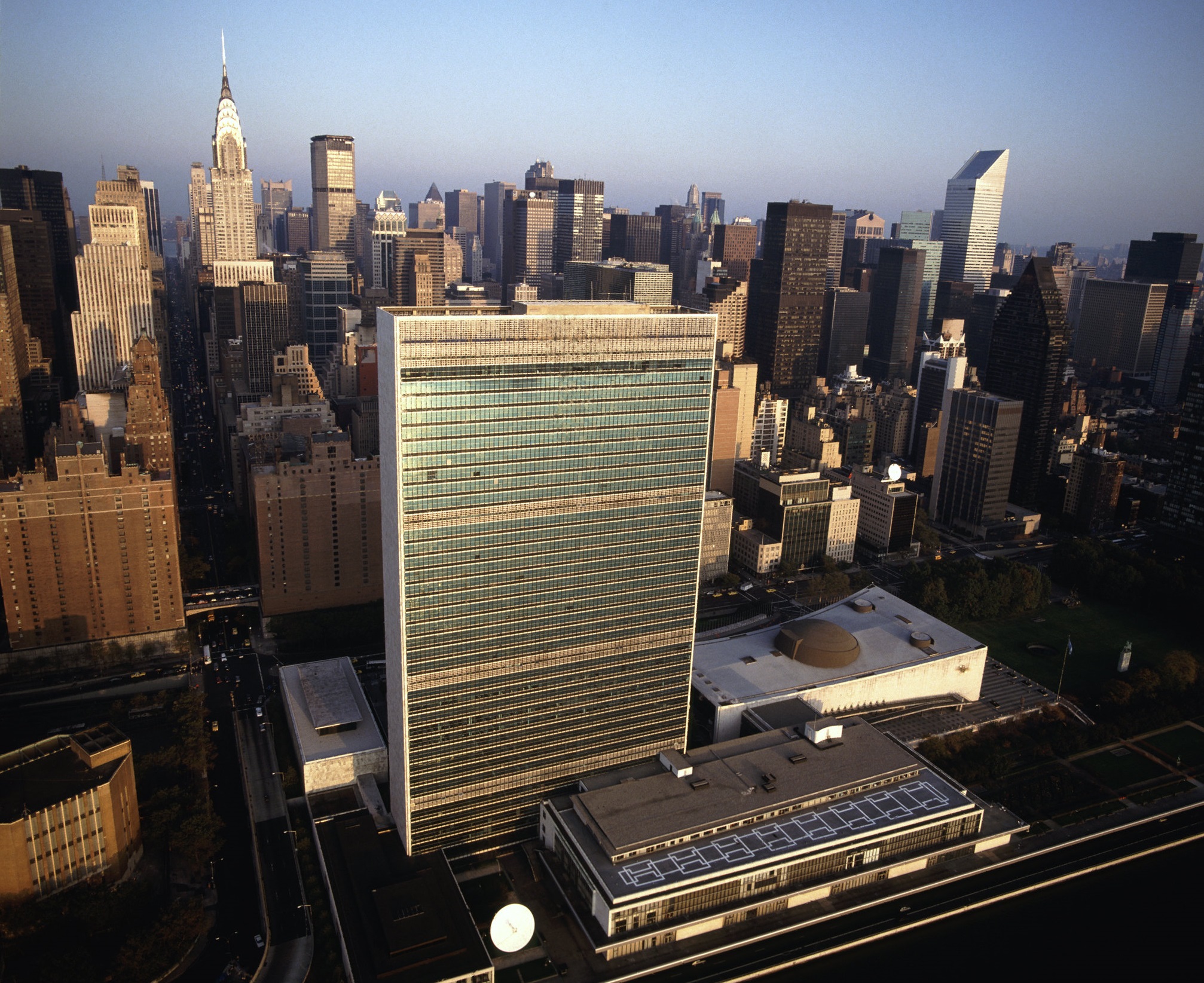 <p>The UN building has a Meditation Room that is completely free and open to the public. It’s a great way to see a little part of the iconic UN building.</p><p>Despite being located in NYC, the UN building is regarded as International Territory—meaning you are not technically in any country while you are in the building.</p><p><strong>Features:</strong> Meditation room, cultural experience</p><p>United Nations Photo, Flickr</p>