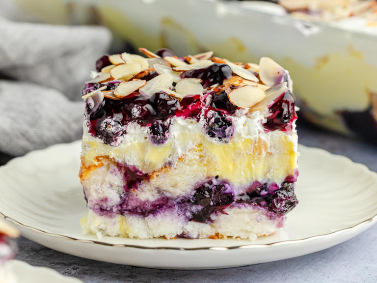 Blueberry Angel Food Cake - No Bake Recipe