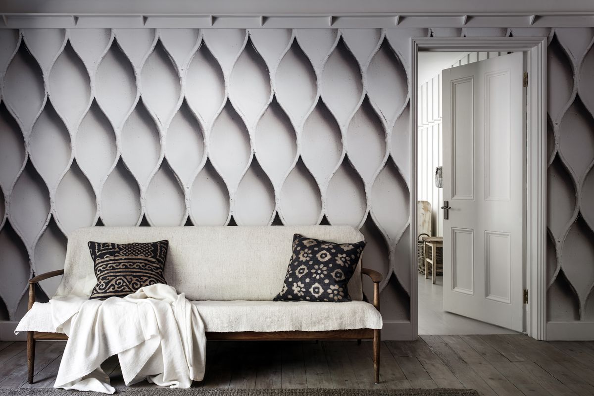 <p>It really looks like there are carvings on the wall, but no, it's wallpaper. It would really make a statement in a living room, dining room or hallway.</p><p>'Rather than the delicate patterns you used to see on your grandma's wall, murals deliver a much more impactful presence,' says Amy Hillary at Wallsauce. 'Although the material is traditional wallpaper, murals are designed with images rather than repeating patterns.'</p><p><em>Pictured: Opal mural by Ella Doran, <a href="https://www.surfaceview.co.uk/wallpaper-murals/eld0008">Surface View</a></em></p>