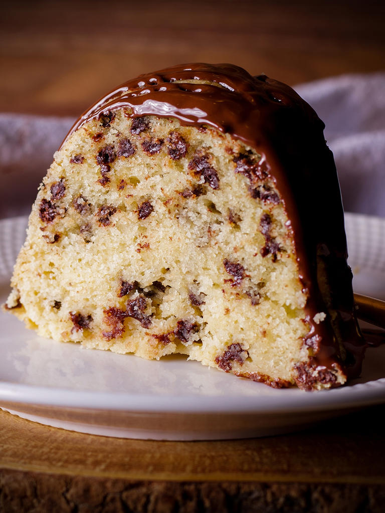 Chocolate Chip Cake with Peanut Butter Fudge Icing