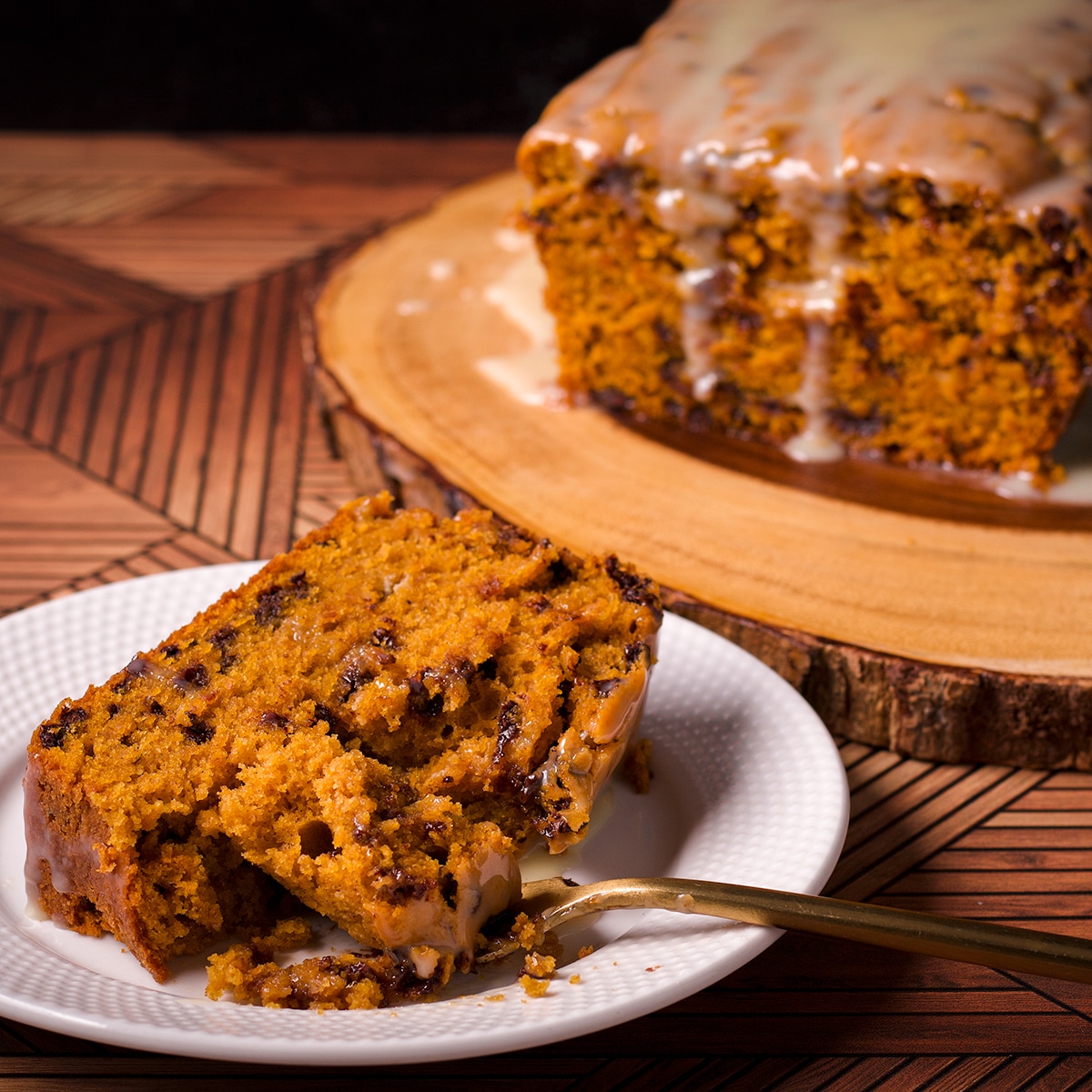 Chocolate Chip Cake With Peanut Butter Fudge Icing