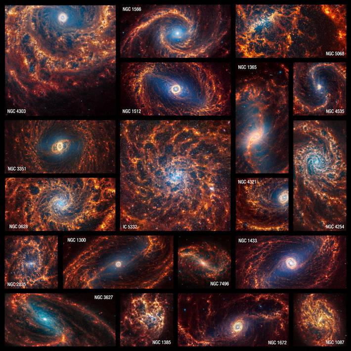 telescópio james webb capta imagens de 19 galáxias com resolução inédita; confira o resultado