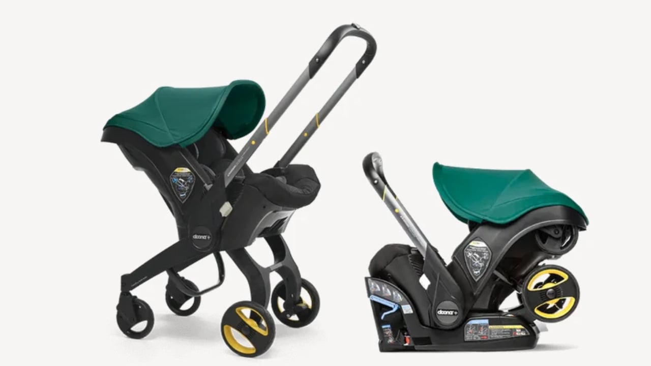 <p>No need to carry a car seat and a stroller. The <a href="https://www.doona.com/en-us" rel="nofollow noopener">Doona</a> quickly transforms from a car seat to a stroller and back again. It’s expensive ($550 as of this article’s publishing) but makes family travel with an infant much easier.</p>