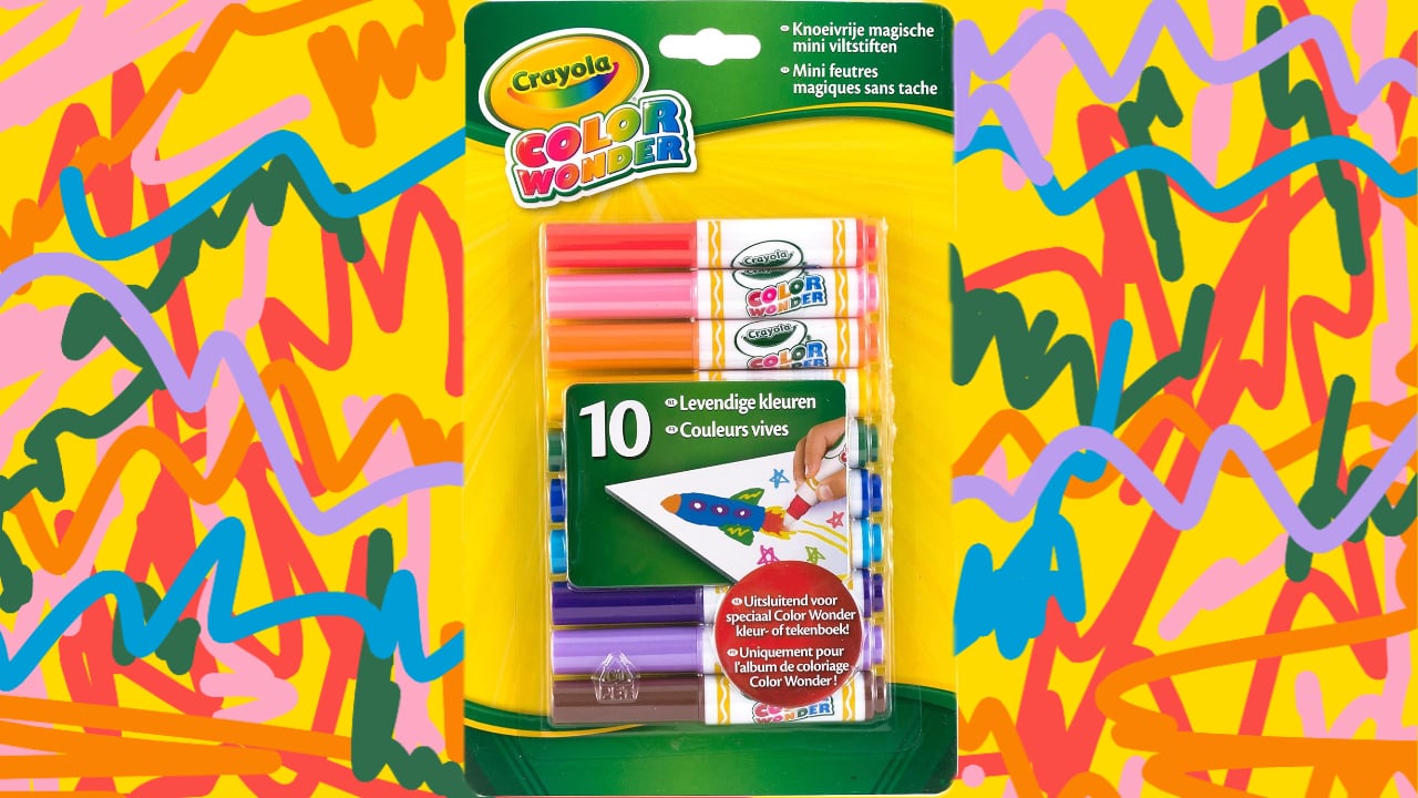 <p>Most kids love to color, and these <a href="https://www.amazon.com/Crayola-Color-Wonder-Markers-Coloring/dp/B002L3TS5M/ref=sr_1_6?crid=1WCJGENN1C3NE&keywords=no+mess+markers&qid=1705611616&sprefix=no+mess+marker%2Caps%2C273&sr=8-6" rel="noopener">markers</a> are magic. The markers must be paired with Color Wonder Paper, but it’s worth the small extra expense. Little ones will love seeing the clear stick produce vibrant colors before their very eyes. Plus, the markers are nontoxic.</p>