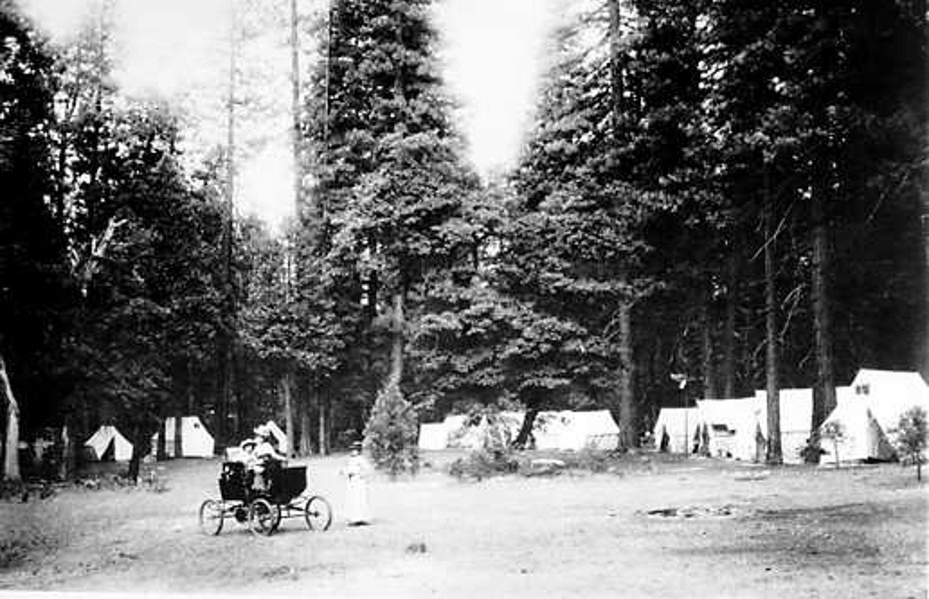 <p>The advent of roads in Yosemite began with wagon routes completed in the mid-1870s, with stagecoaches full of tourists filing into the park via three new toll roads. But in 1900, an automobile (the steam-powered 'locomobile' pictured) chugged into the national park for the first time. Annual visitors rose from around 3,000 in 1885 to over 30,000 by 1915, owing to the introduction of car access, more sophisticated highways and the (since discontinued) railroad. The number of yearly tourists surpassed half a million in 1940 and first breached the one-million threshold in 1954.</p>