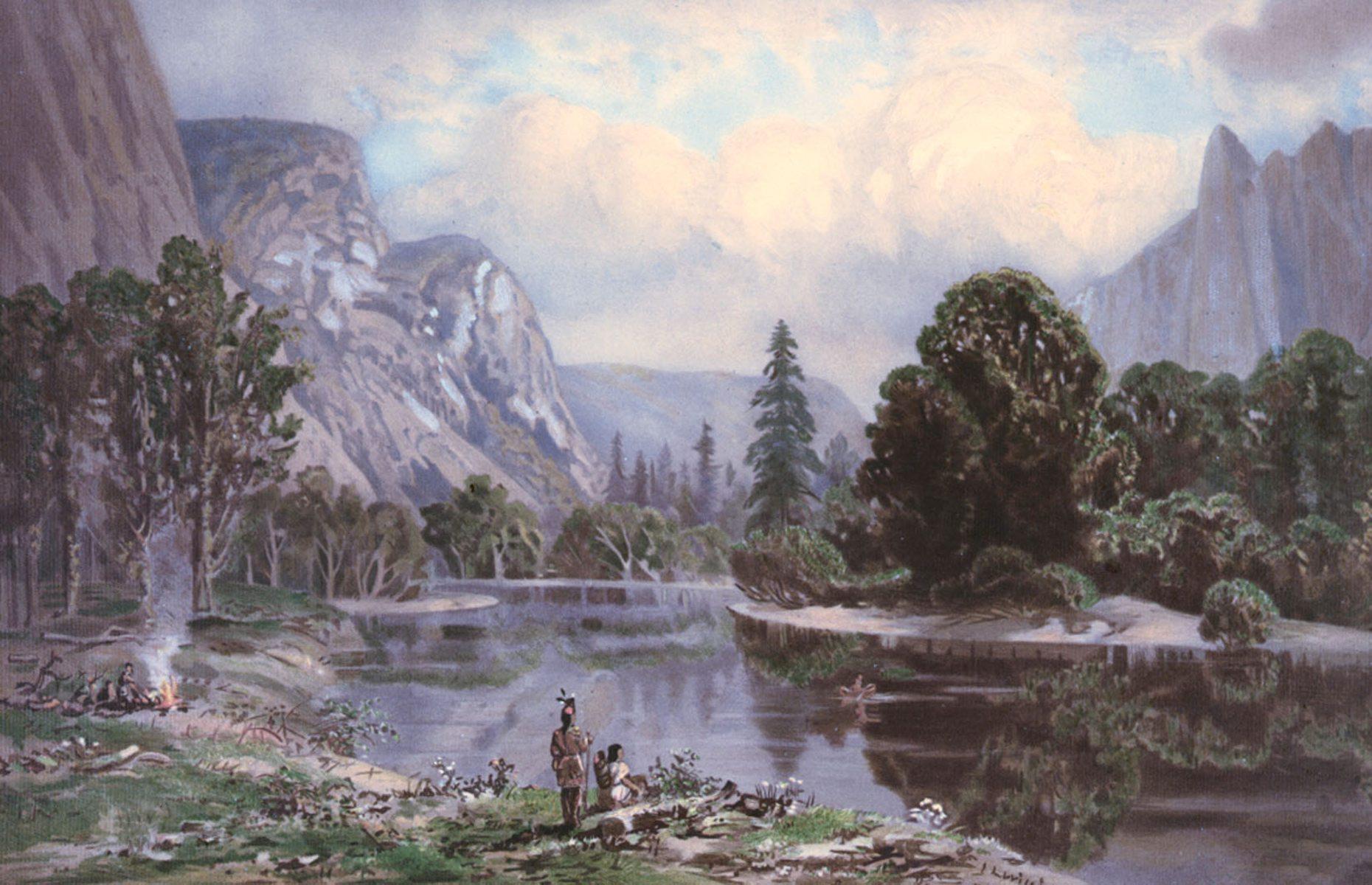 <p>Archaeological studies of the Yosemite Valley show that Native Americans have lived in this part of modern-day California for around 5,500 years. The peoples of the Southern Sierra Miwuk Nation were the main Indigenous inhabitants of what is now the national park, with Yosemite translating as “those who are killers” in the language of the Miwuk. This name refers to the Ahwahneechee, a mixed tribe including Miwuk and Mono Paiute peoples who resided in Yosemite Valley.</p>