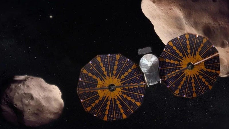 los asteroides troyanos se acercan cuando la nave espacial lucy de la nasa enciende su motor por primera vez
