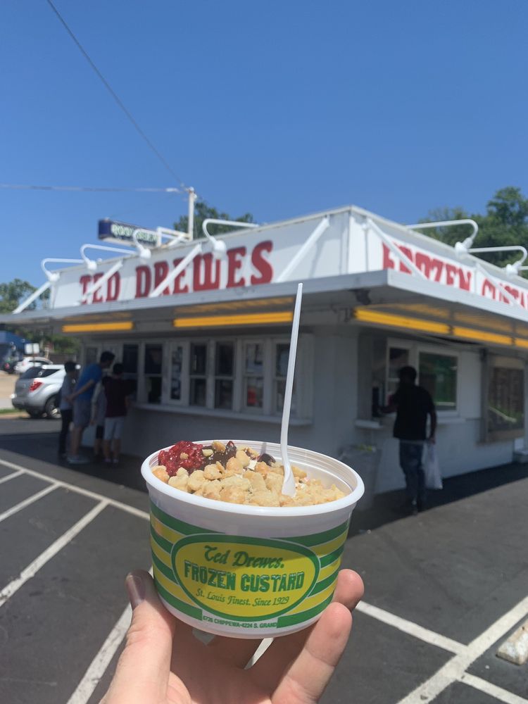 <p><b>St. Louis </b></p><p><a href="https://www.facebook.com/TedDrewes">Ted Drewes</a> has been a summertime institution in St. Louis since 1930. It sells frozen custard, a treat that's denser, creamier, and just plain better than ice cream. The Route 66 location opened in 1941, and it still serves sundaes and concretes — that's like an extra-thick blended sundae served upside down — from walk-up windows that have long lines, especially in the summer heat.</p><p><b>Related:</b> <a href="https://blog.cheapism.com/how-route-66-has-changed/">Route 66: Then and Now</a></p>