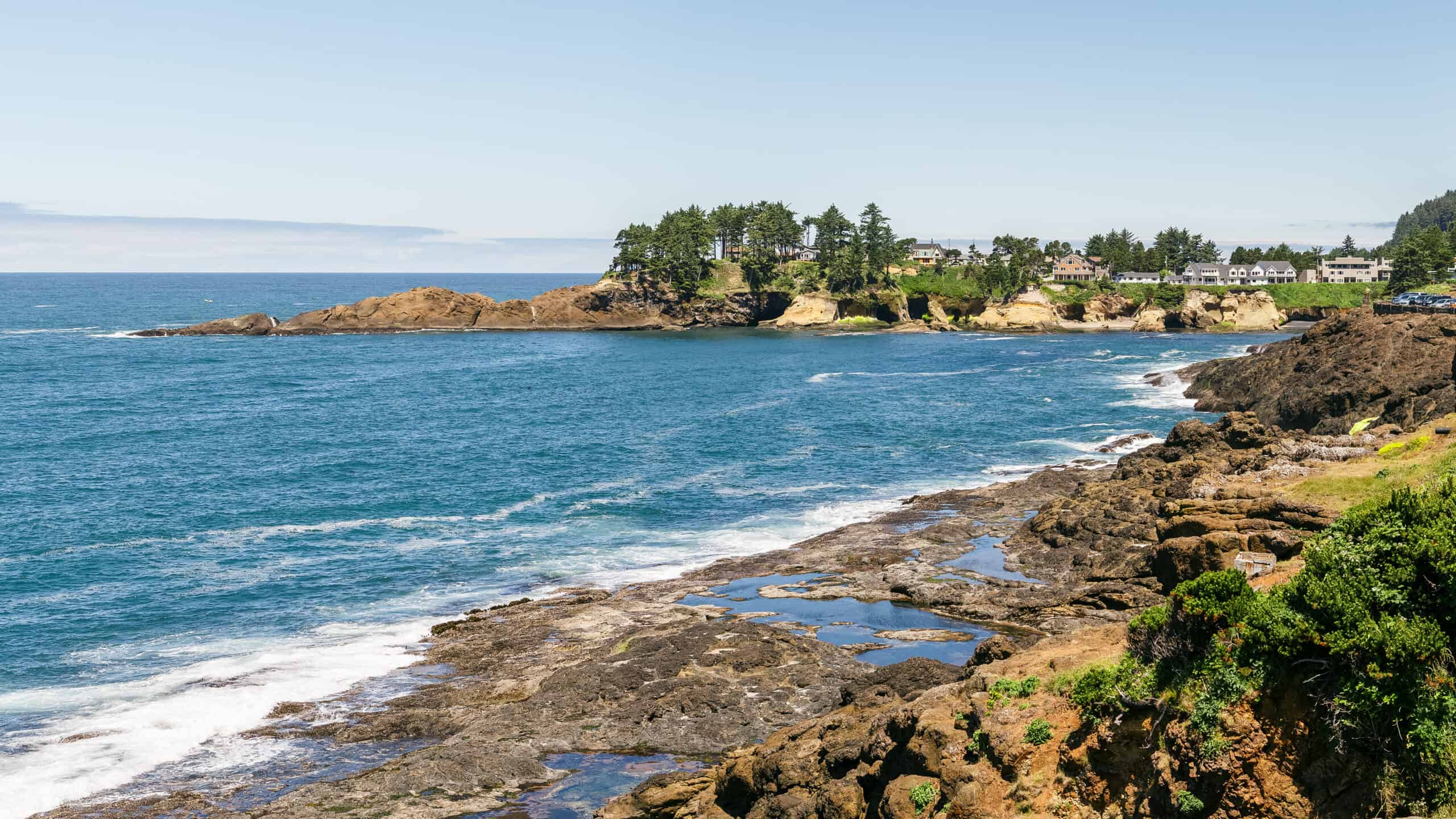 <p>Off the infamous coastal Highway 101 sits Depoe Bay. Depoe Bay is the world’s smallest navigable harbor, with only six acres of harbor. The small harbor was featured in several films, most notably in the fishing scene from Jack Nicholson’s film <em>One Flew Over the Cuckoo’s Nest</em>. The area’s other claim to fame is that it’s known as the Whale Watching Capital of the Oregon Coast, because gray whales are regularly spotted. Visitors can explore the beaches and tidepools at The Devil’s Punchbowl State Natural Area, or charter a fishing boat for a day on the water; these are just some of the fun things to do in Oregon’s Depoe Bay.</p>