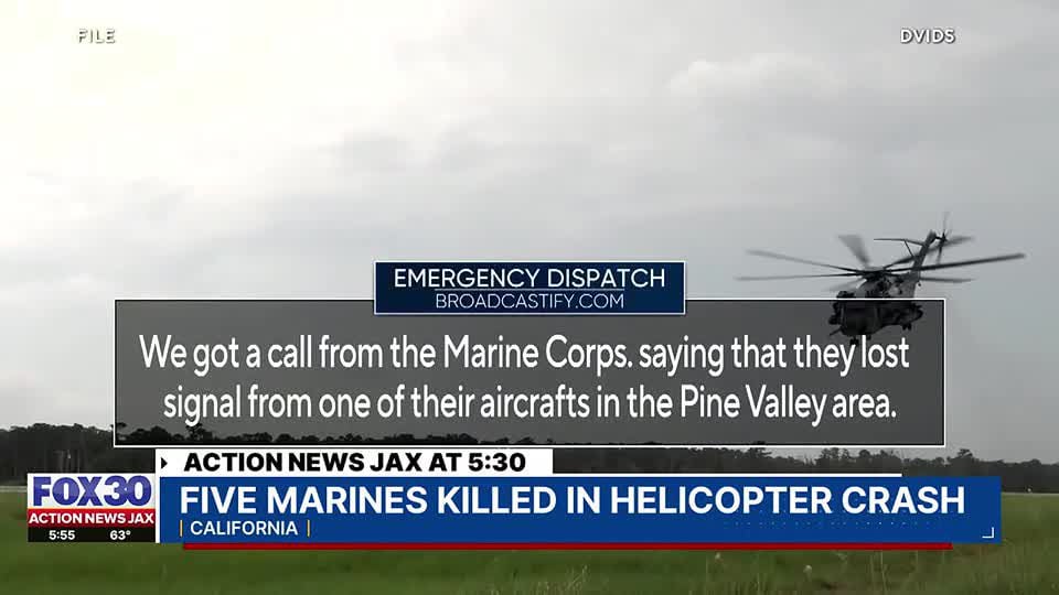 Five Marines Killed In Helicopter Crash