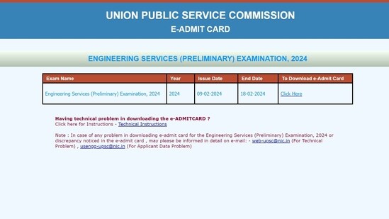 upsc ese prelims admit card 2024 released; direct link to download