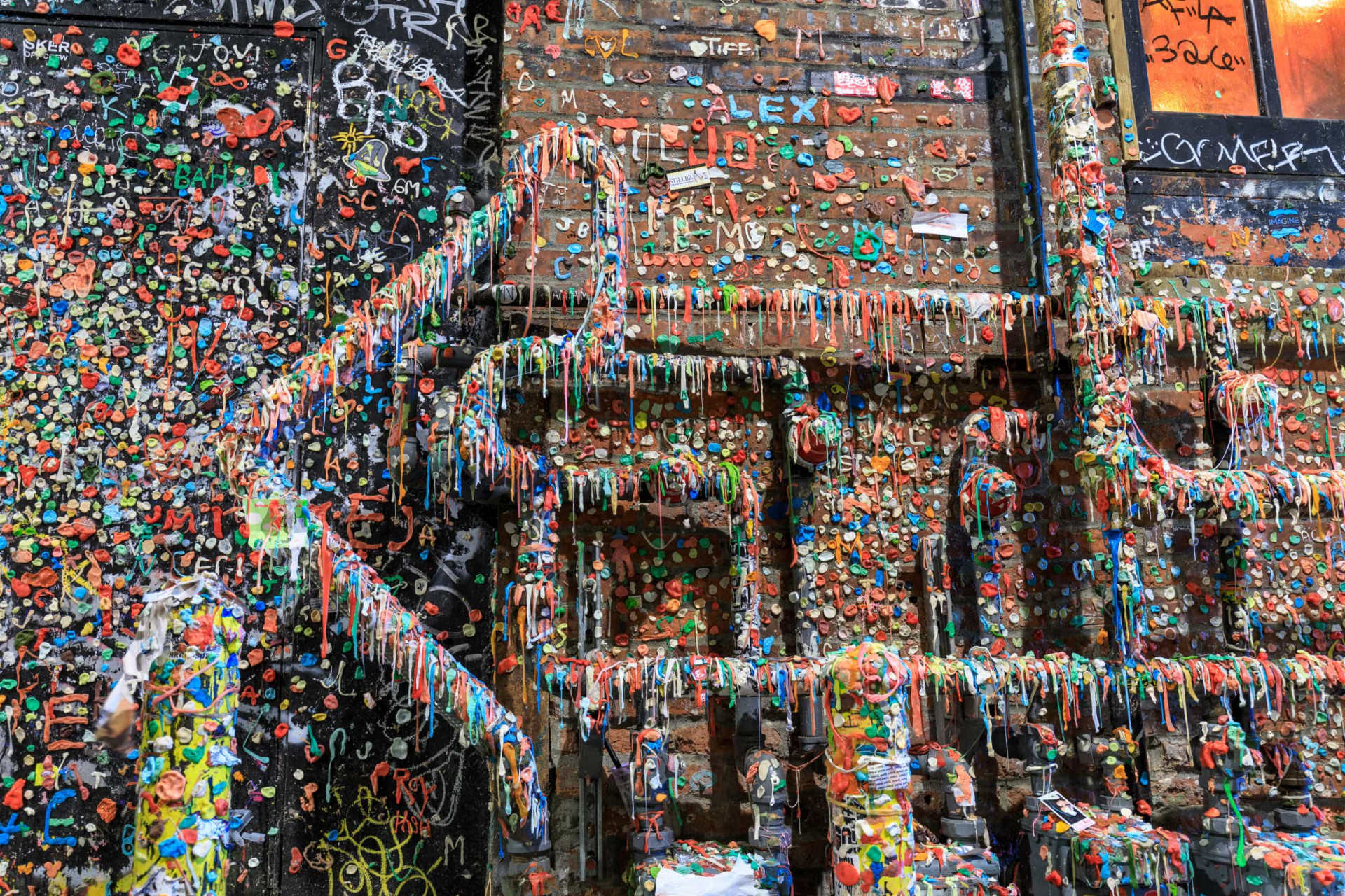 <p>One of Seattle's more unusual visitor draws, Gum Wall is a brick wall covered in used chewing gum. It's been a tourist attraction since 1999. However, controversy surrounds the local landmark, with detractors noting the erosion of the bricks due to the sugar in the gum. A clean-up operation in 2015 yielded over 1,070 kg (2,350 lbs) of gum removed and disposed of.</p><p><a href="https://www.msn.com/en-my/community/channel/vid-7xx8mnucu55yw63we9va2gwr7uihbxwc68fxqp25x6tg4ftibpra?cvid=94631541bc0f4f89bfd59158d696ad7e">Follow us and access great exclusive content every day</a></p>