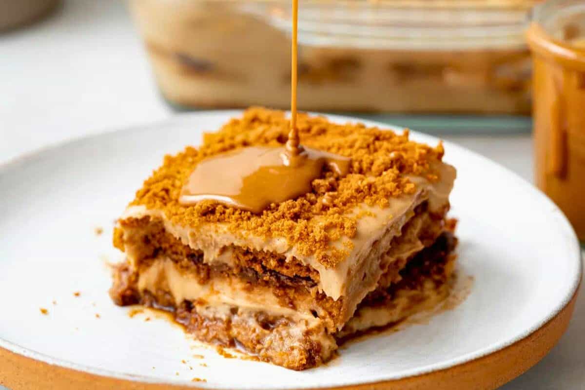 <p>You can make a yummy dessert called Biscoff speculoos tiramisu with just five ingredients. You don’t even have to bake anything. It’s perfect for vegans and special occasions.</p> <p><strong>Get the recipe: <a href="https://addictedtodates.com/biscoff-tiramisu/">Easy Biscoff Speculoos Tiramisu</a></strong></p>