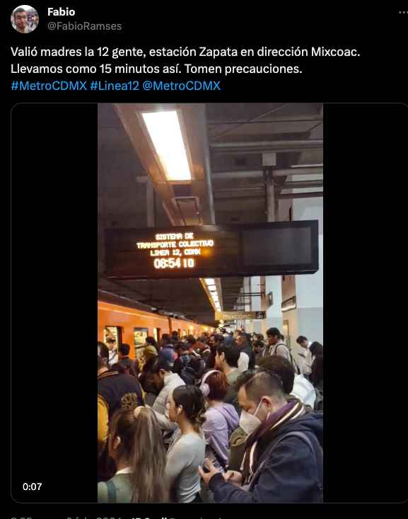 la línea 12 del metro ha presentado fallas una semana después de su reapertura