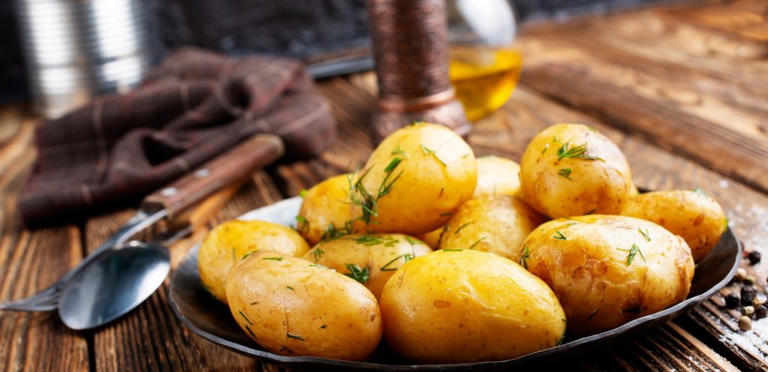 Delicious boiled potatoes