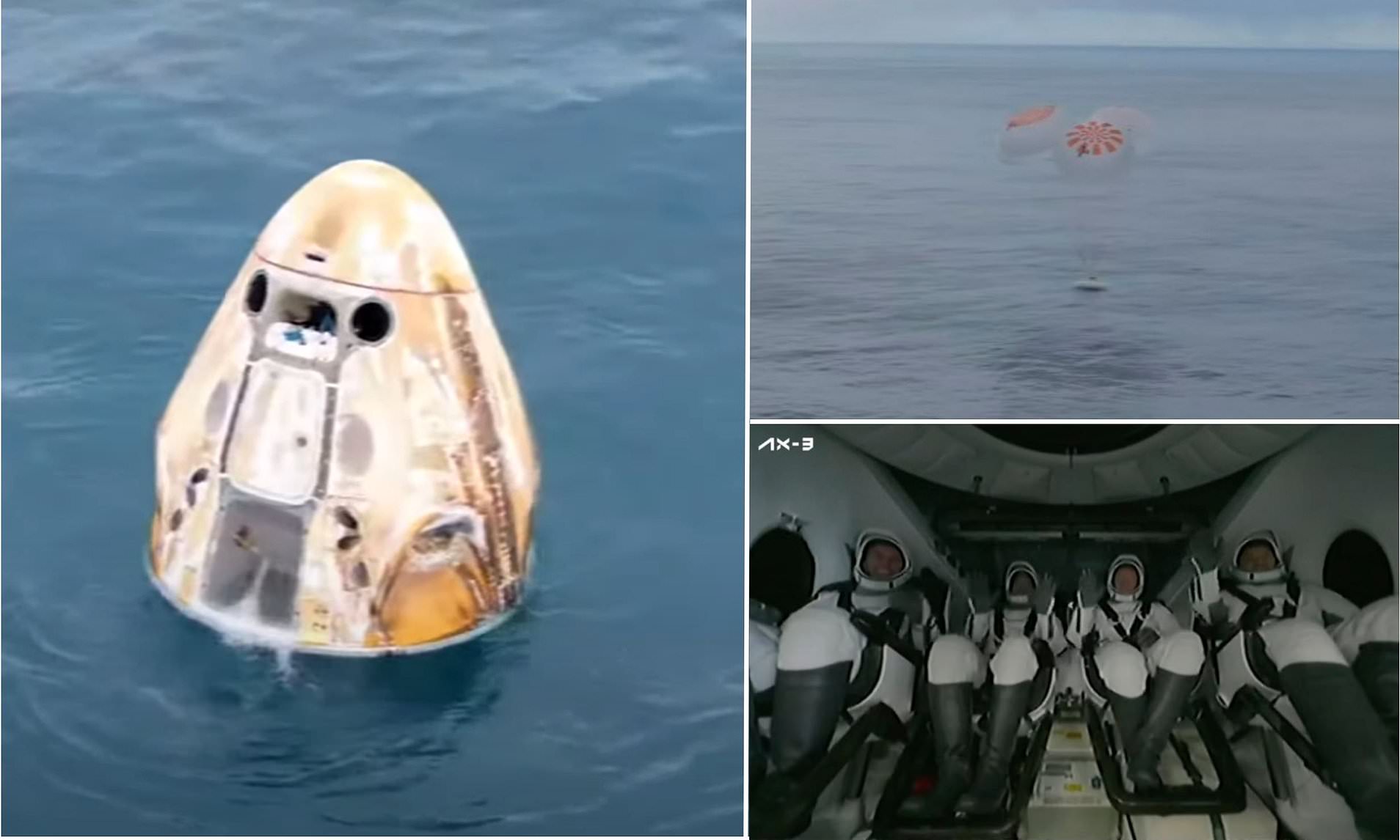 Splashdown! Four Astronauts Who Spent 21 DAYS In Space Return To Earth ...